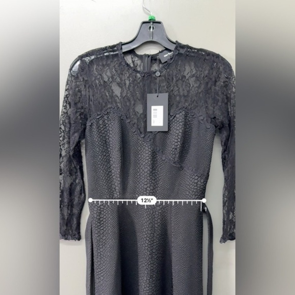 The kooples‎ black Relief Crepe Lace dress NWT woman's size 0 US size 2 - Picture 8 of 10